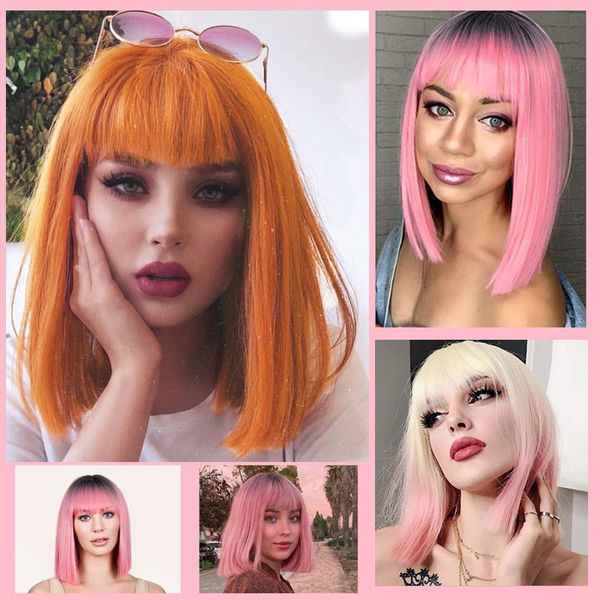 short bob wig with bangs for women synthetic bob wigs black pink purple wig for party daily use shoulder lengthfactory direct
short bob wig with bangs for women synthetic bob wigs black pink purple wig for party daily use shoulder lengthfactory direct
