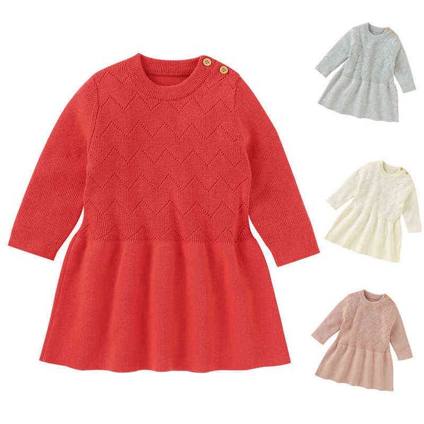 autumn winter newborn baby girls solid color long sleeve knitted dress children clothing toddler baby girls princess dress g1129, Red;yellow
autumn winter newborn baby girls solid color long sleeve knitted dress children clothing toddler baby girls princess dress g1129, Red;yellow