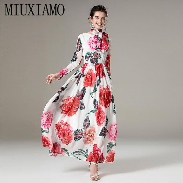 miuximao 2021 spring summer cute red flower print o-neck elegant full sleeve casual maxi dress women vestidos scarf, Black;gray
miuximao 2021 spring summer cute red flower print o-neck elegant full sleeve casual maxi dress women vestidos scarf, Black;gray