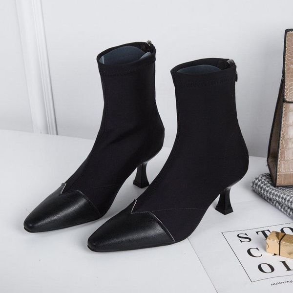boots 2021 winter women's ankle women color matching high heels female pointed toe zipper short wedding party dress shoes, Black
boots 2021 winter women's ankle women color matching high heels female pointed toe zipper short wedding party dress shoes, Black