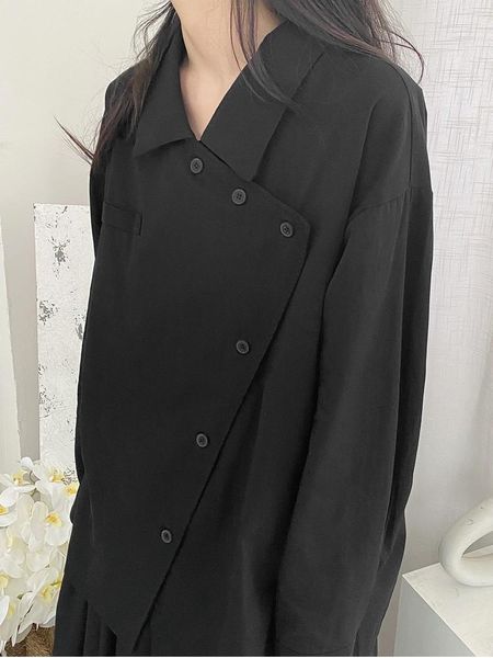 women's blouses & shirts yamamoto minority design asymmetric japanese literature black shirt women deconstruct long sleeve trend, White
women's blouses & shirts yamamoto minority design asymmetric japanese literature black shirt women deconstruct long sleeve trend, White