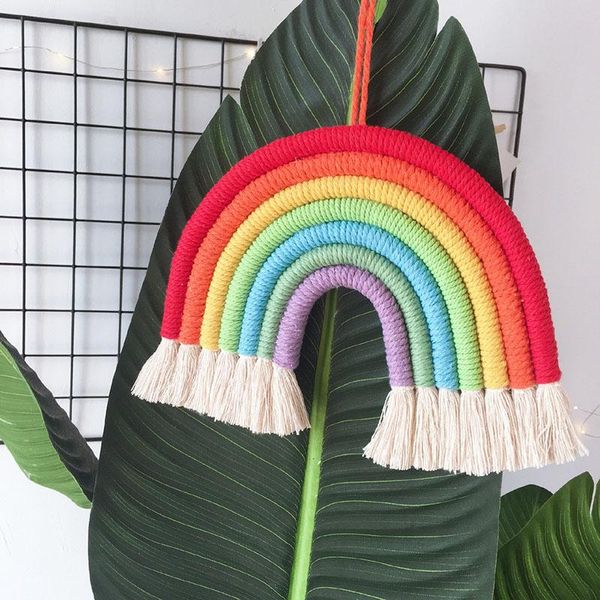decorative objects & figurines hand-woven macrame rainbow pendant wall decoration children's room decorationuse 7 lines woven party sup
decorative objects & figurines hand-woven macrame rainbow pendant wall decoration children's room decorationuse 7 lines woven party sup