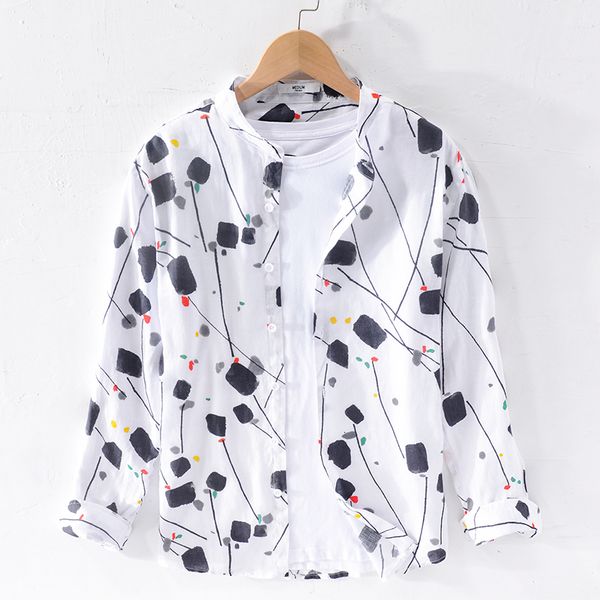 2021 new summer 100% linen stand collar brand casual for men breathable flax shirt mens loose shirts male chemise j5el, White;black
2021 new summer 100% linen stand collar brand casual for men breathable flax shirt mens loose shirts male chemise j5el, White;black