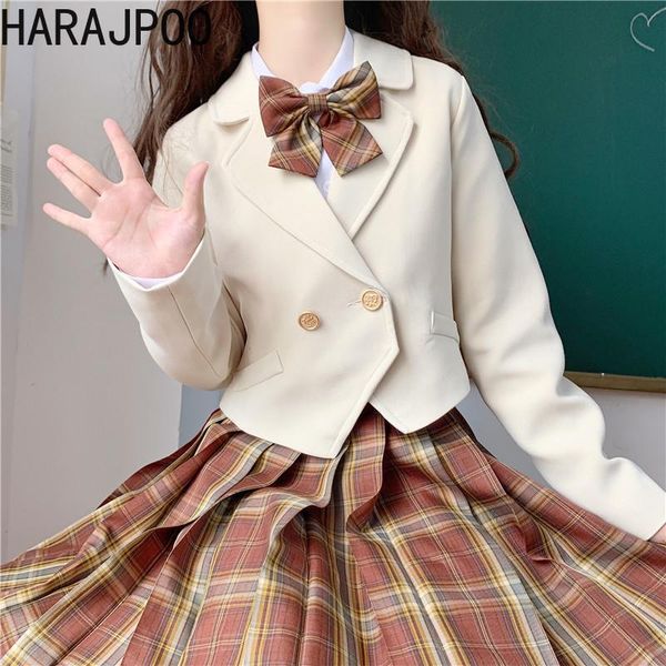 women's jackets harajpoo women 2021 japanese college style small suit collar long sleeve all match korean short female fall, Black;brown
women's jackets harajpoo women 2021 japanese college style small suit collar long sleeve all match korean short female fall, Black;brown