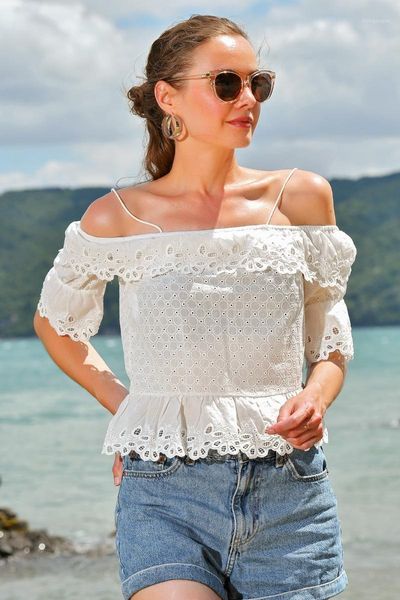 women's blouses & shirts trend alacati style women back low-cut fisto crop blouse alc-x4452, White 
women's blouses & shirts trend alacati style women back low-cut fisto crop blouse alc-x4452, White