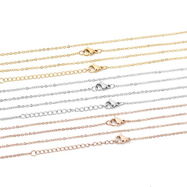 5pcs 316l rvs 1.5 2mm rolo ketting gold steel tone 40 45 50 60cm long chain karabi, Silver
5pcs 316l rvs 1.5 2mm rolo ketting gold steel tone 40 45 50 60cm long chain karabi, Silver