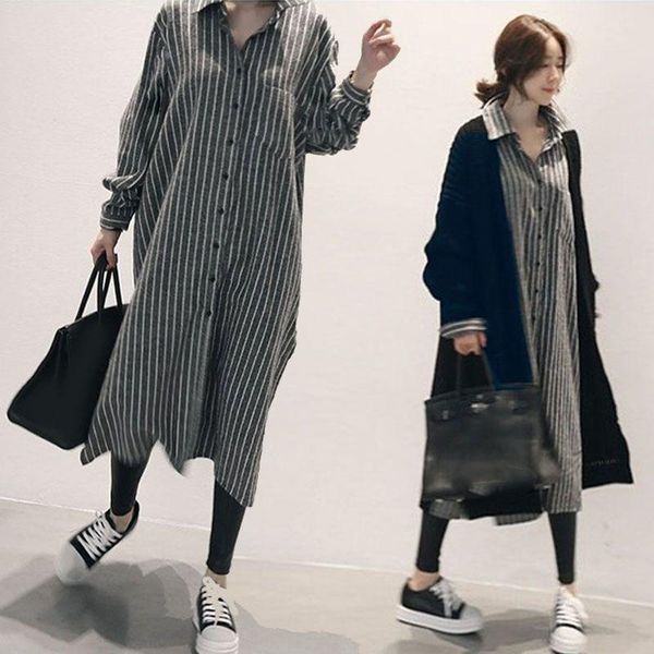 2021 autumn fashion stripe dress women casual lapel long sleeve long shirt vestido elegant work sundress chinese new blouse, White
2021 autumn fashion stripe dress women casual lapel long sleeve long shirt vestido elegant work sundress chinese new blouse, White