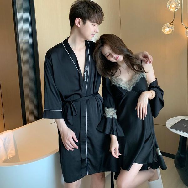 women's sleepwear 2pcs nighty&robe set casual kimono gown nightwear bathrobe women satin bridal wedding gift lounge wear, Black;red
women's sleepwear 2pcs nighty&robe set casual kimono gown nightwear bathrobe women satin bridal wedding gift lounge wear, Black;red