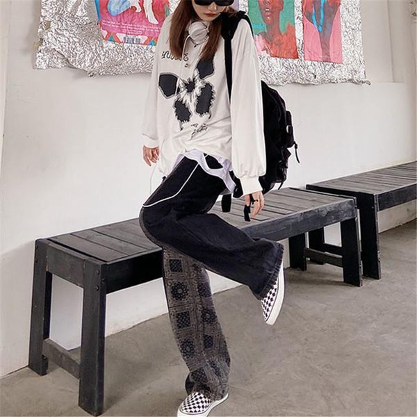 women's jeans pant women spring/summer printed high waist washed distressed button zipper street trendy straight denim trousers, Blue
women's jeans pant women spring/summer printed high waist washed distressed button zipper street trendy straight denim trousers, Blue