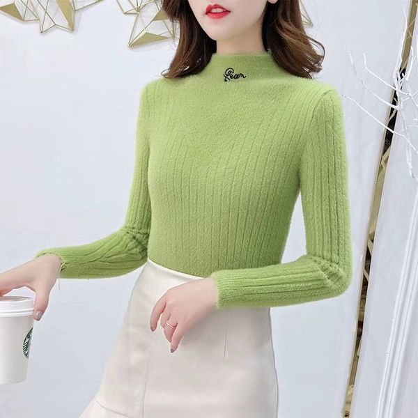 2021 new women's jumper solid autumn winter thick long sleeve half turtleneck ny ladies sweaters casual office lady knitted wear af7t, White;black 
2021 new women's jumper solid autumn winter thick long sleeve half turtleneck ny ladies sweaters casual office lady knitted wear af7t, White;black