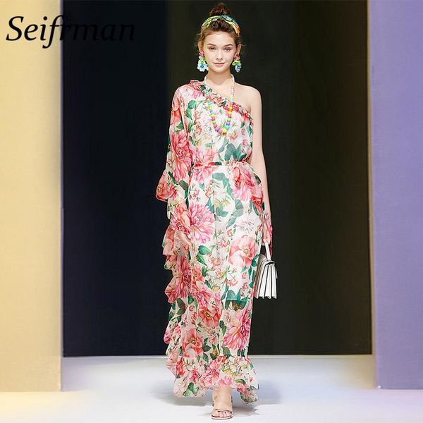 casual dresses seifrman women summer fashion runway holiday long dress one-shoulder ruffles floral print elegant ladies a-line, Black;gray
casual dresses seifrman women summer fashion runway holiday long dress one-shoulder ruffles floral print elegant ladies a-line, Black;gray