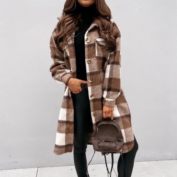 women's wool & blends arrivals winter checked women jacket down overcoat warm plaid long coat 2021 oversize thick woolen female streetw, Black
women's wool & blends arrivals winter checked women jacket down overcoat warm plaid long coat 2021 oversize thick woolen female streetw, Black