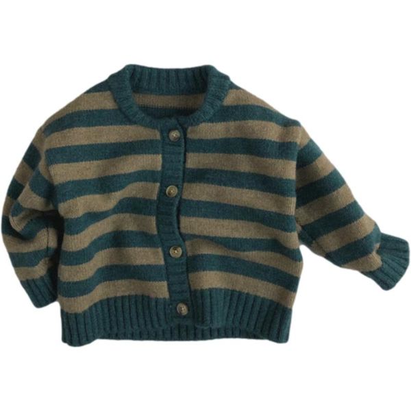 2021 autumn and winter toddler sweater children's pullover single-breasted blue round neck striped cotton cardigan
2021 autumn and winter toddler sweater children's pullover single-breasted blue round neck striped cotton cardigan