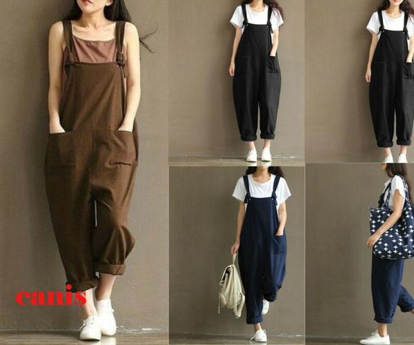women's jumpsuits & rompers women girl casual loose jumpsuit strap wide leg long trousers cotton linen pants, Black;white
women's jumpsuits & rompers women girl casual loose jumpsuit strap wide leg long trousers cotton linen pants, Black;white