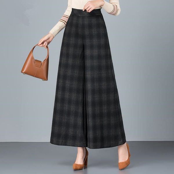 women's pants & capris women 2021 autumn fashion plaid wide-leg trousers female high waist pockets loose ladies warm woolen q701, Black;white
women's pants & capris women 2021 autumn fashion plaid wide-leg trousers female high waist pockets loose ladies warm woolen q701, Black;white