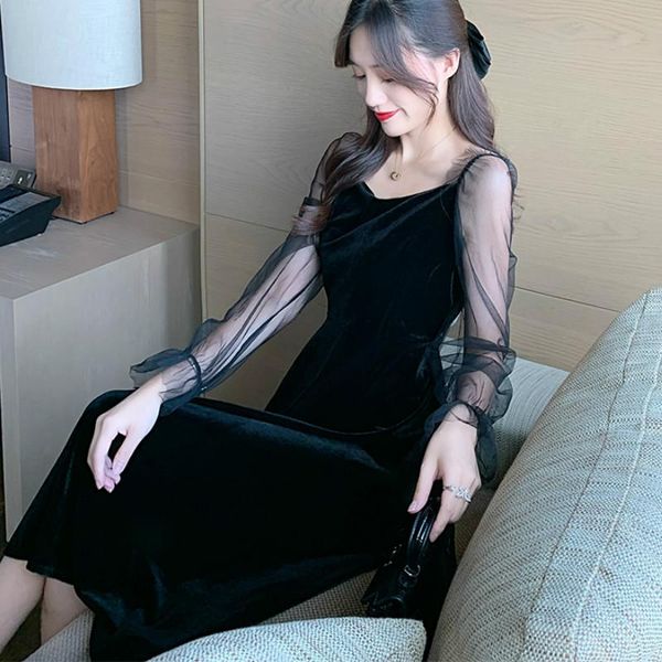 casual dresses french renaissance vintage gentle fairy velvet black long sleeve dress offiec lady party lace patchwork elegant slim, Black;gray
casual dresses french renaissance vintage gentle fairy velvet black long sleeve dress offiec lady party lace patchwork elegant slim, Black;gray