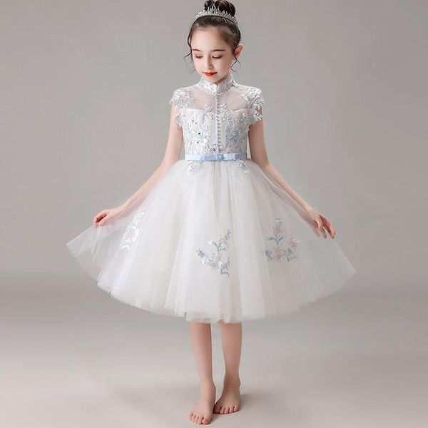 girl's dresses flower girl crystal sequined pearls embroidery beading high short princess knee-length lace tulle kids party gown h323, Red;yellow 
girl's dresses flower girl crystal sequined pearls embroidery beading high short princess knee-length lace tulle kids party gown h323, Red;yellow