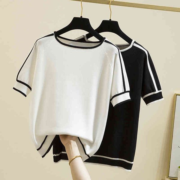 women's sweaters t-shirts, , thin, knitted or crocheted, short sleeves, summer , women's clothes, striped fashion femme 07cx, White;black
women's sweaters t-shirts, , thin, knitted or crocheted, short sleeves, summer , women's clothes, striped fashion femme 07cx, White;black