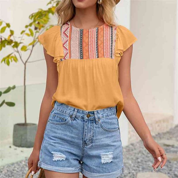 ladies blouse o neck butterfly sleeve patchwork short t shirt women casual loose simple streetwear tee 210603, White
ladies blouse o neck butterfly sleeve patchwork short t shirt women casual loose simple streetwear tee 210603, White