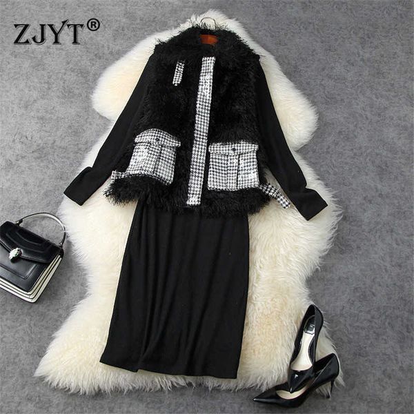 autumn winter clothes women elegant sequined tassel houndstooth vest and sweater dress 2 piece suit vintage festa casual vestido 210601, Black;gray
autumn winter clothes women elegant sequined tassel houndstooth vest and sweater dress 2 piece suit vintage festa casual vestido 210601, Black;gray