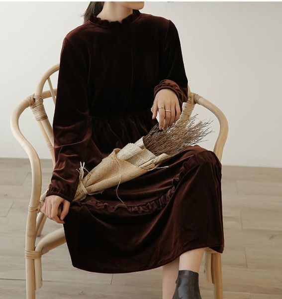 casual dresses 2021 autumn temperament a-line dress lotus leaf collar style plus velvet thick long sleeve base the fairy women, Black;gray
casual dresses 2021 autumn temperament a-line dress lotus leaf collar style plus velvet thick long sleeve base the fairy women, Black;gray