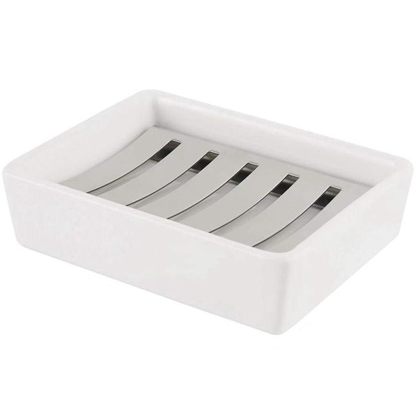 soap dishes ceramic dish stainless steel holder, sus304 tray for shower 
soap dishes ceramic dish stainless steel holder, sus304 tray for shower