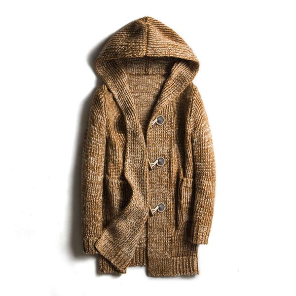 2021autumn winter new medium and long hooded cardigan men's thickened sweater ox horn button large casual coat, White;black
2021autumn winter new medium and long hooded cardigan men's thickened sweater ox horn button large casual coat, White;black