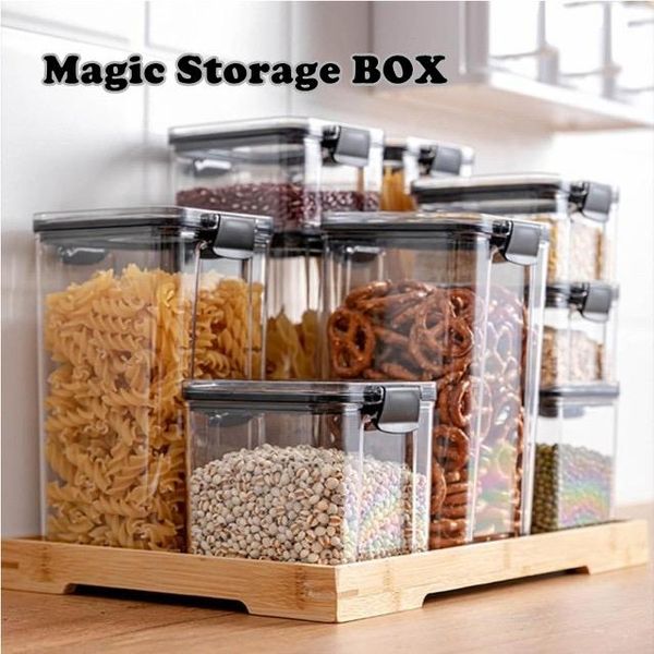 storage bottles & jars 460ml/700ml/1300ml/1800ml box pet sealed accessories magic preservation dry food cocina kitchen organizer
storage bottles & jars 460ml/700ml/1300ml/1800ml box pet sealed accessories magic preservation dry food cocina kitchen organizer