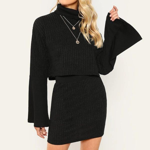 two piece dress women's suit fashion womens turtleneck long sleeve knitting solid slim skirt casual set elegant two-piece suits women, White
two piece dress women's suit fashion womens turtleneck long sleeve knitting solid slim skirt casual set elegant two-piece suits women, White