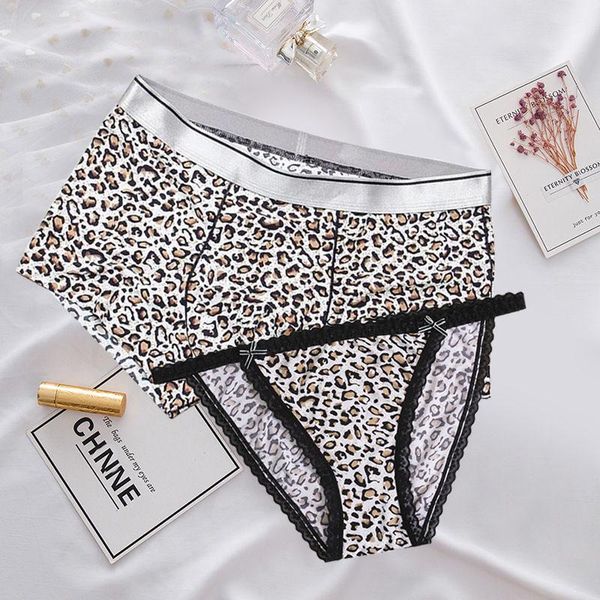 underpants 2pcs fashion leopard couple underwear set ice silk men's breather boxers shorts women lace panties for lover's, Black;white
underpants 2pcs fashion leopard couple underwear set ice silk men's breather boxers shorts women lace panties for lover's, Black;white