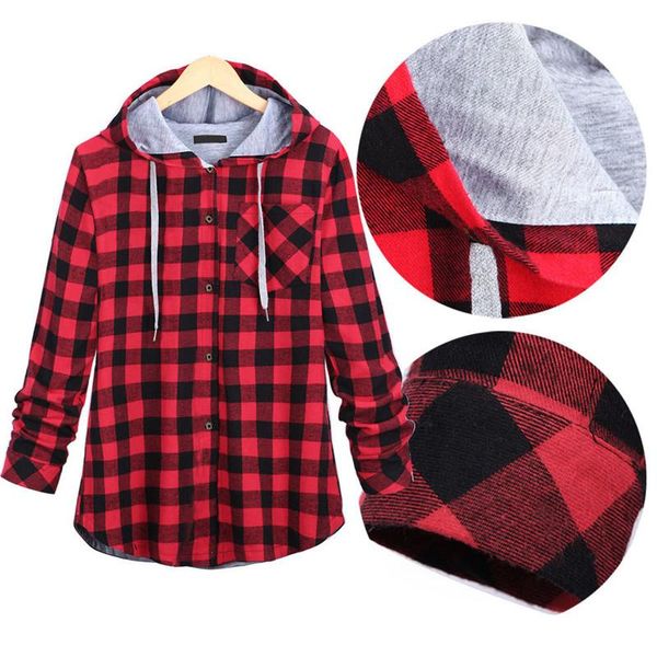 women's hoodies & sweatshirts fashion women cotton autumn winter coat long sleeve plaid casual button hooded sweatshirt oversize, Black
women's hoodies & sweatshirts fashion women cotton autumn winter coat long sleeve plaid casual button hooded sweatshirt oversize, Black