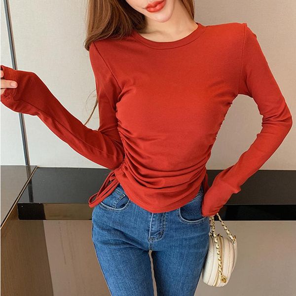 women's t-shirt leopard slim drawstring plain t shirt women cotton elastic basic t-shirts female casual thin 2021, White
women's t-shirt leopard slim drawstring plain t shirt women cotton elastic basic t-shirts female casual thin 2021, White