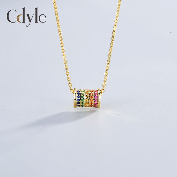 necklace exquisite colorful small waist rainbow gold plated cylindrical pendant s925 silver clavicle chain female gift
necklace exquisite colorful small waist rainbow gold plated cylindrical pendant s925 silver clavicle chain female gift