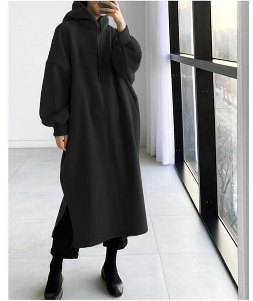 casual dresses women's hooded sweatshirt long sleeve fall 2021 solid loose pullover, Black;gray
casual dresses women's hooded sweatshirt long sleeve fall 2021 solid loose pullover, Black;gray