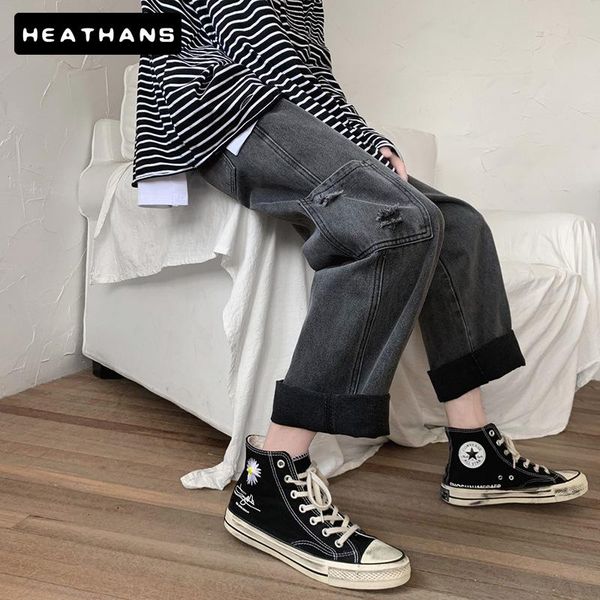 men's jeans men spring autumn straight loose handsome denim trousers japan-style chic leisure trendy drop, Blue
men's jeans men spring autumn straight loose handsome denim trousers japan-style chic leisure trendy drop, Blue