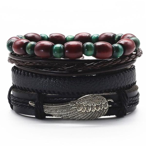 charm bracelets black wing feather cross wooden beads rope wrap woven rivet leather men women fashion bangle male jewelry, Golden;silver
charm bracelets black wing feather cross wooden beads rope wrap woven rivet leather men women fashion bangle male jewelry, Golden;silver