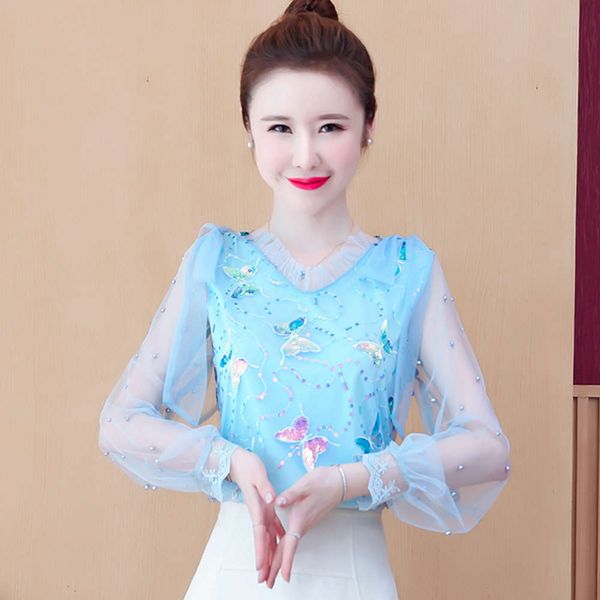 luxury sleeve blouse women's long lace mesh 2021 bottomed spring new high-end lady dress with chiffon shirt 2021, White
luxury sleeve blouse women's long lace mesh 2021 bottomed spring new high-end lady dress with chiffon shirt 2021, White