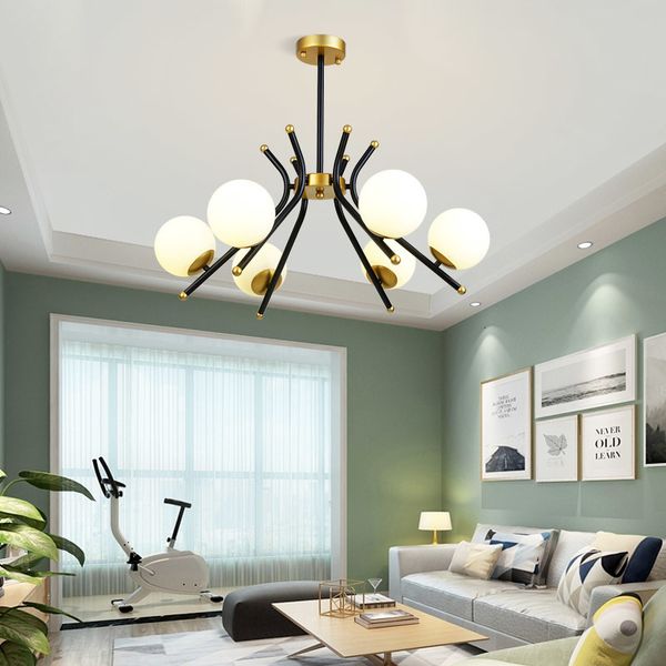 nordic led luxury chandelier 6 black heads + ball glass ceiling lamp room kitchen fixtures 28zn
nordic led luxury chandelier 6 black heads + ball glass ceiling lamp room kitchen fixtures 28zn