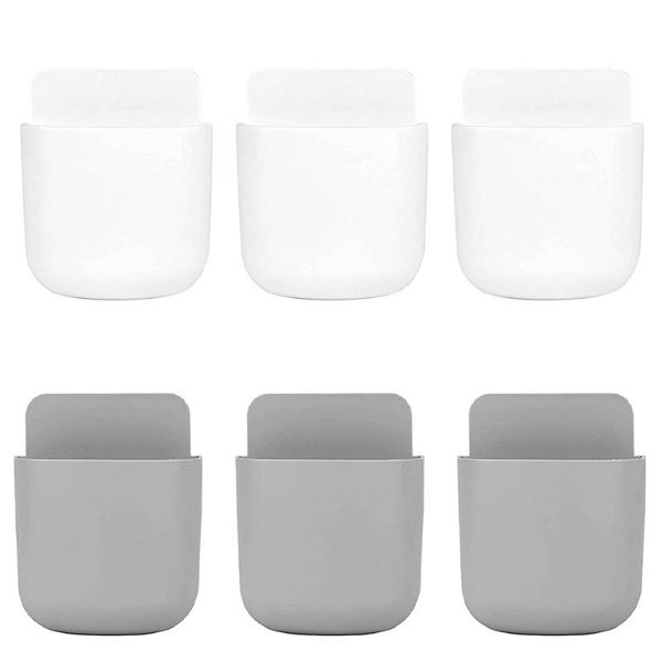 hooks & rails 6pcs creative wall mount remote controller boxes phone storage racks