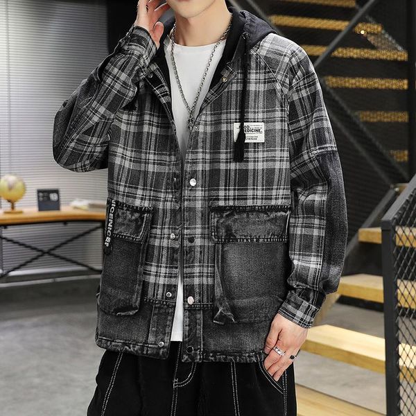 men's jackets 2021 autumn denim jacket fashion casual splicing hooded classic black retro cotton brand, Black;brown
men's jackets 2021 autumn denim jacket fashion casual splicing hooded classic black retro cotton brand, Black;brown