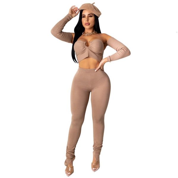 solid two female club pieces wear strapless hollow harvest and pants set fashion new fall bodycon night party outfits j22s, Gray
solid two female club pieces wear strapless hollow harvest and pants set fashion new fall bodycon night party outfits j22s, Gray