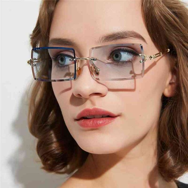 women rimless rectangle sunglasses gradient clear lens men shades brand designer square sun glasses uv400 small male female, White;black
women rimless rectangle sunglasses gradient clear lens men shades brand designer square sun glasses uv400 small male female, White;black