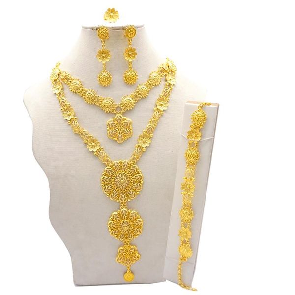 earrings & necklace fashion jewelry long jewellery sets for women gold color afrian nigerian jewelery luxury wedding gifts, Silver
earrings & necklace fashion jewelry long jewellery sets for women gold color afrian nigerian jewelery luxury wedding gifts, Silver