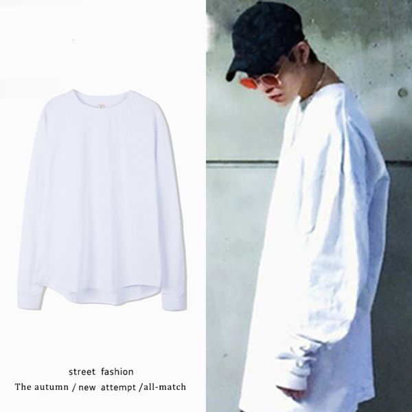 new men's cotton long sleeve round neck t-shirt in spring and autumn, White;black
new men's cotton long sleeve round neck t-shirt in spring and autumn, White;black
