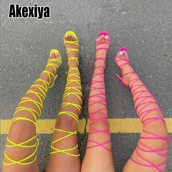 sandals 2021 women gladiator knee high open toe lace up nightclub heels fashion shoes p899, Black
sandals 2021 women gladiator knee high open toe lace up nightclub heels fashion shoes p899, Black