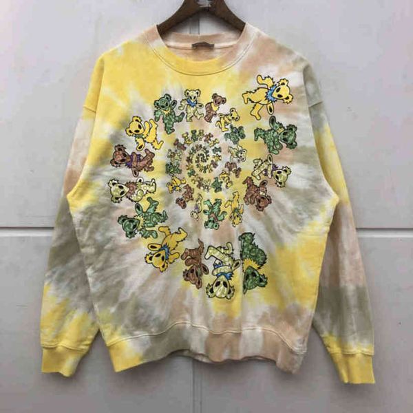 oversize tie-dye cartoon bear sweatshirts men women multicolor crackle graphic hoods heavy dust crew neck, Black
oversize tie-dye cartoon bear sweatshirts men women multicolor crackle graphic hoods heavy dust crew neck, Black