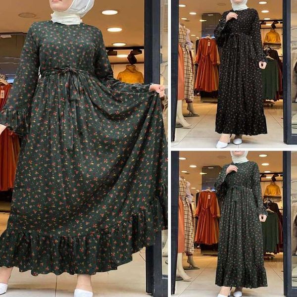 casual dresses lugentolo muslim fashion maxi for women plus size small floral round neck loose belt long dress, Black;gray
casual dresses lugentolo muslim fashion maxi for women plus size small floral round neck loose belt long dress, Black;gray