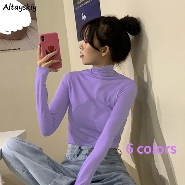 women's t-shirt t-shirts women spring basic slim 6 colors turtleneck all-match korean style students ladies comfortable classic ins, White
women's t-shirt t-shirts women spring basic slim 6 colors turtleneck all-match korean style students ladies comfortable classic ins, White