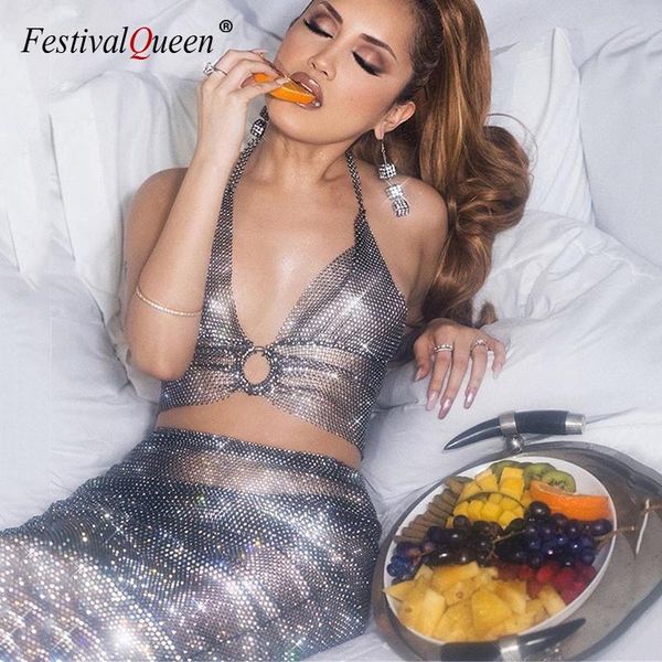 two piece dress shiny crystal diamonds 2 outfits halter see through low cut sleeveless crop rhinestone skirts women matching set, White
two piece dress shiny crystal diamonds 2 outfits halter see through low cut sleeveless crop rhinestone skirts women matching set, White