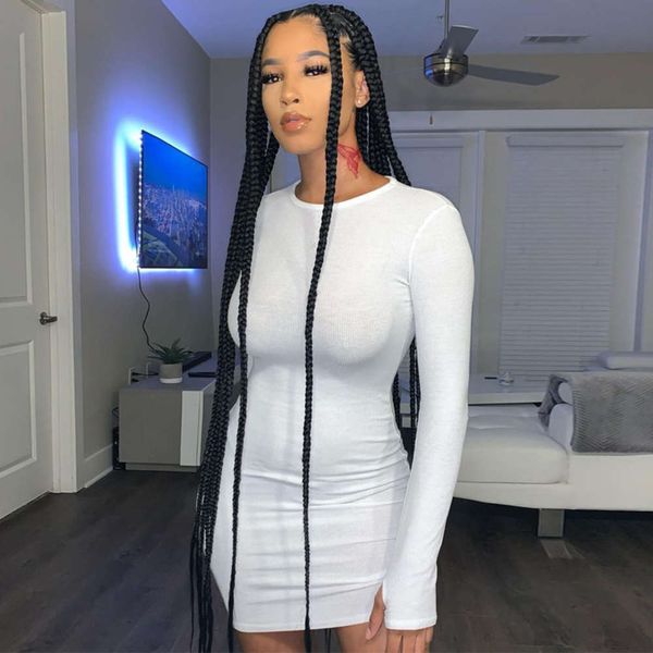 ins new 2020 wind autumn and winter women's round neck long sve fashion slim bag hip dress, White
ins new 2020 wind autumn and winter women's round neck long sve fashion slim bag hip dress, White